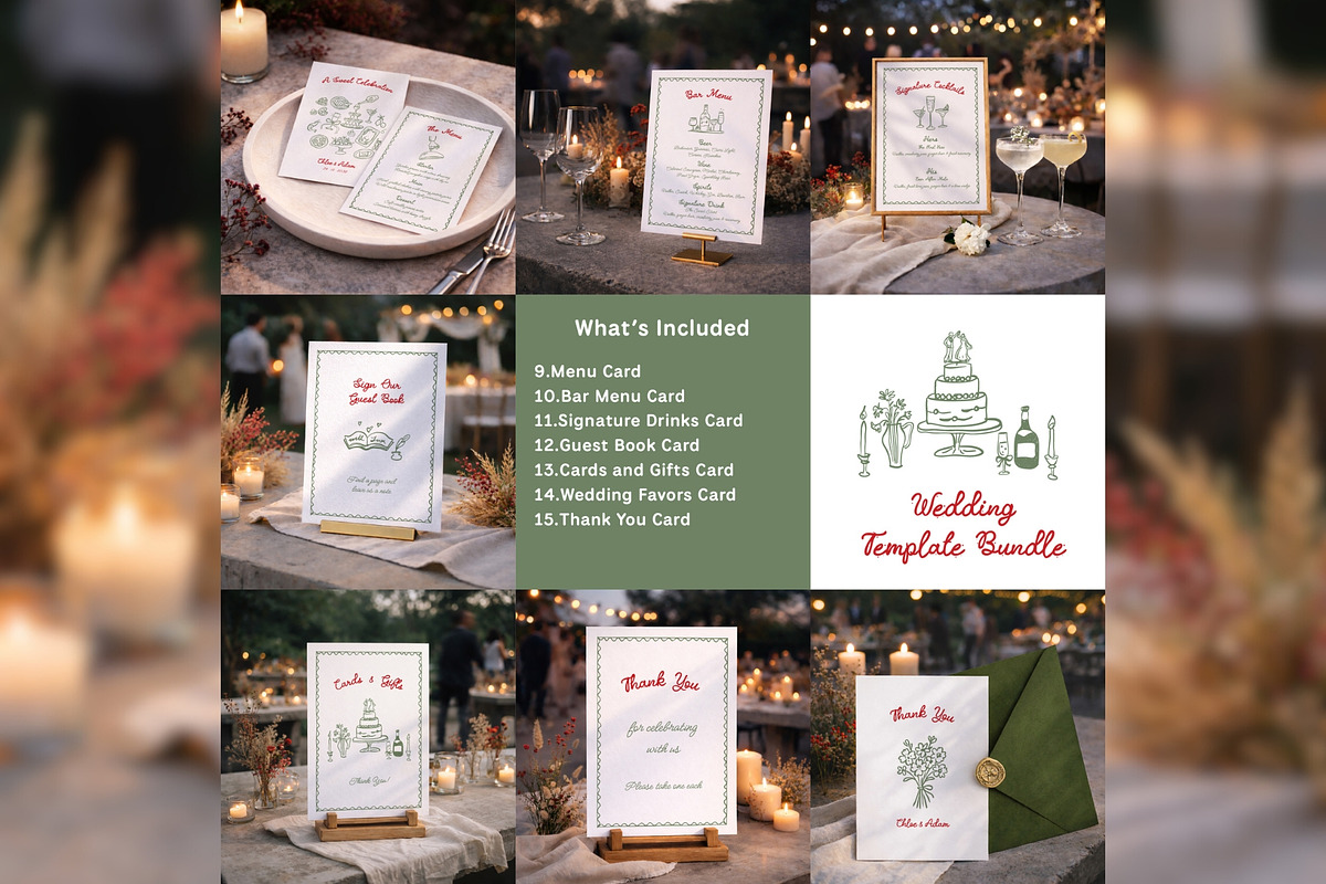 Wedding Bundle Canva Template bd003, a Stationery Template by TyphoonStudio (Photo 3 of 5)