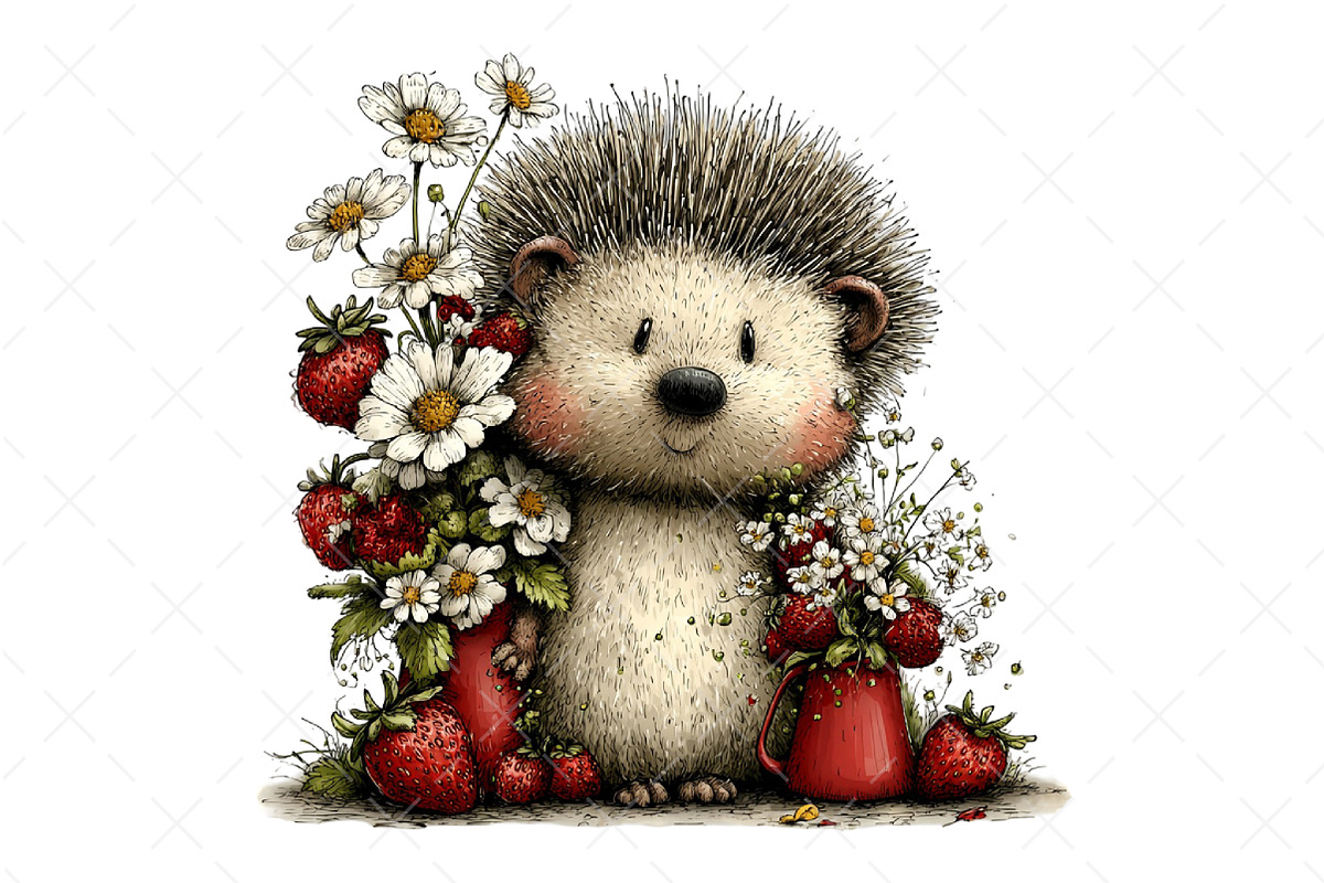 Whimsical Summer Hedgehog Clipart, an Illustration by Craft Nest (Photo 12 of 12)