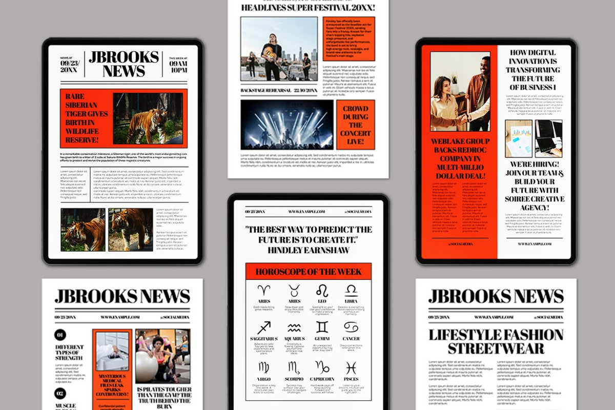 White Orange Bold E-Newspaper, a Templates & Theme by graphicook (Photo 3 of 4)