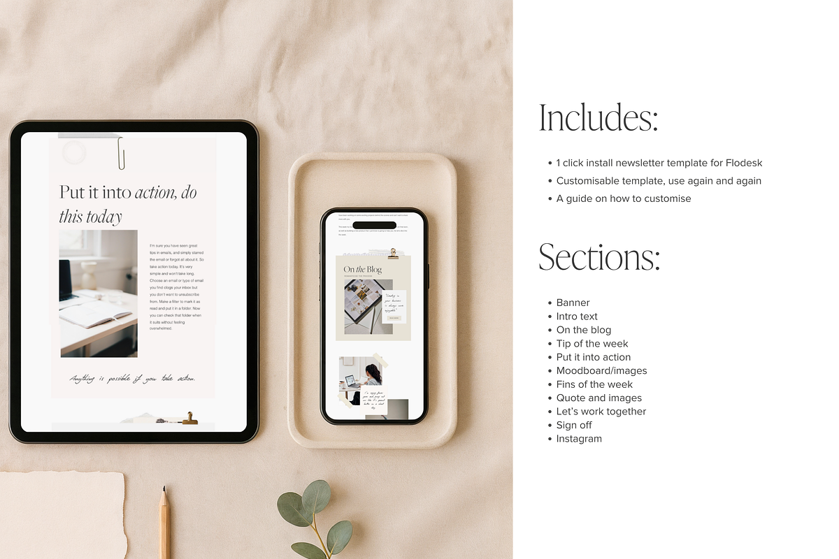 Flodesk Collage Email News Template preview 4