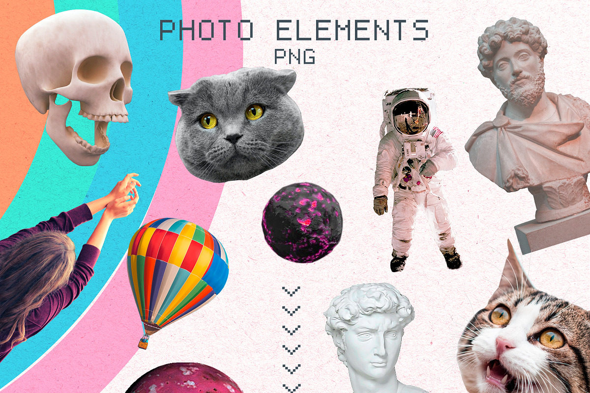 Psychedelic rainbows collage creator, an Object Graphic by LaVika (Photo 6 of 9)