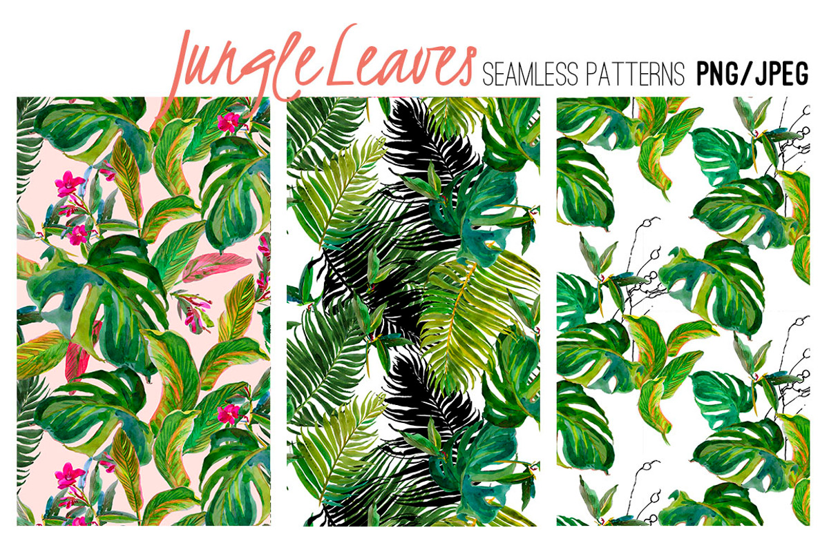 Jungle Leaves. Watercolor Set, a Pattern Graphic by Irina Dolgikh (Photo 4 of 8)