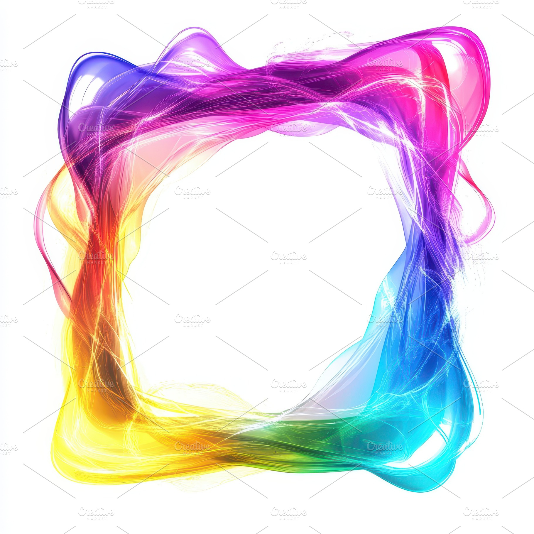 Rainbow abstract square frame design, an Abstract Photo by Pixeness Studio