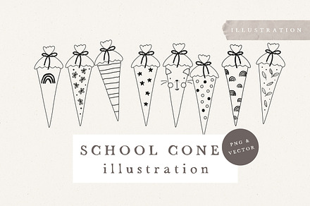 SCHOOL CONE / vector + png
