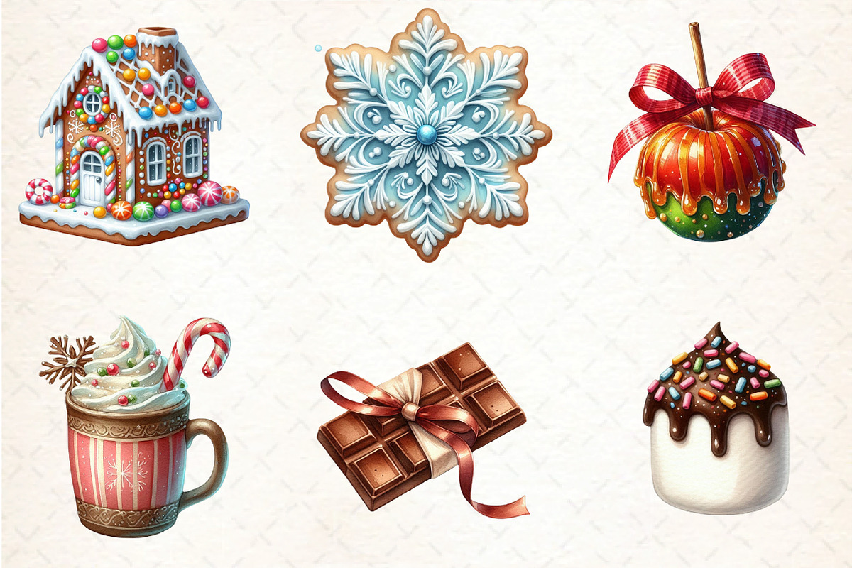 Christmas Candy and Sweets Clipart, an Illustration by DreamCafeArt (Photo 5 of 8)