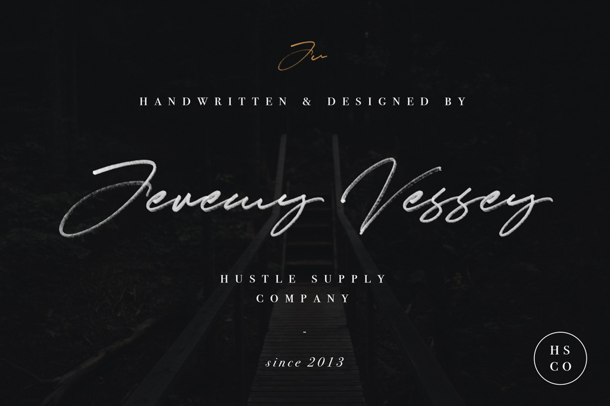 JV Signature SVG - Opentype SVG, a Script Font by Hustle Supply Co. (Photo 10 of 16)
