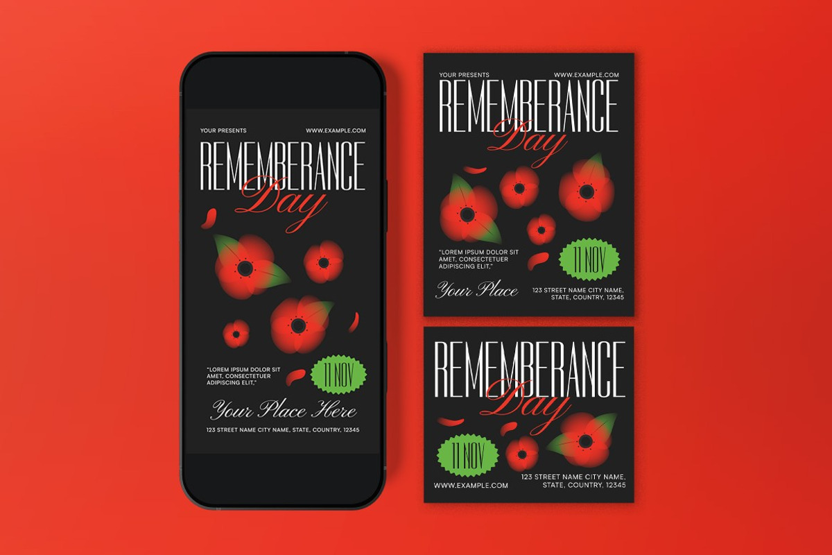 Remembrance Day Flyer, a Flyer Template by graphicook