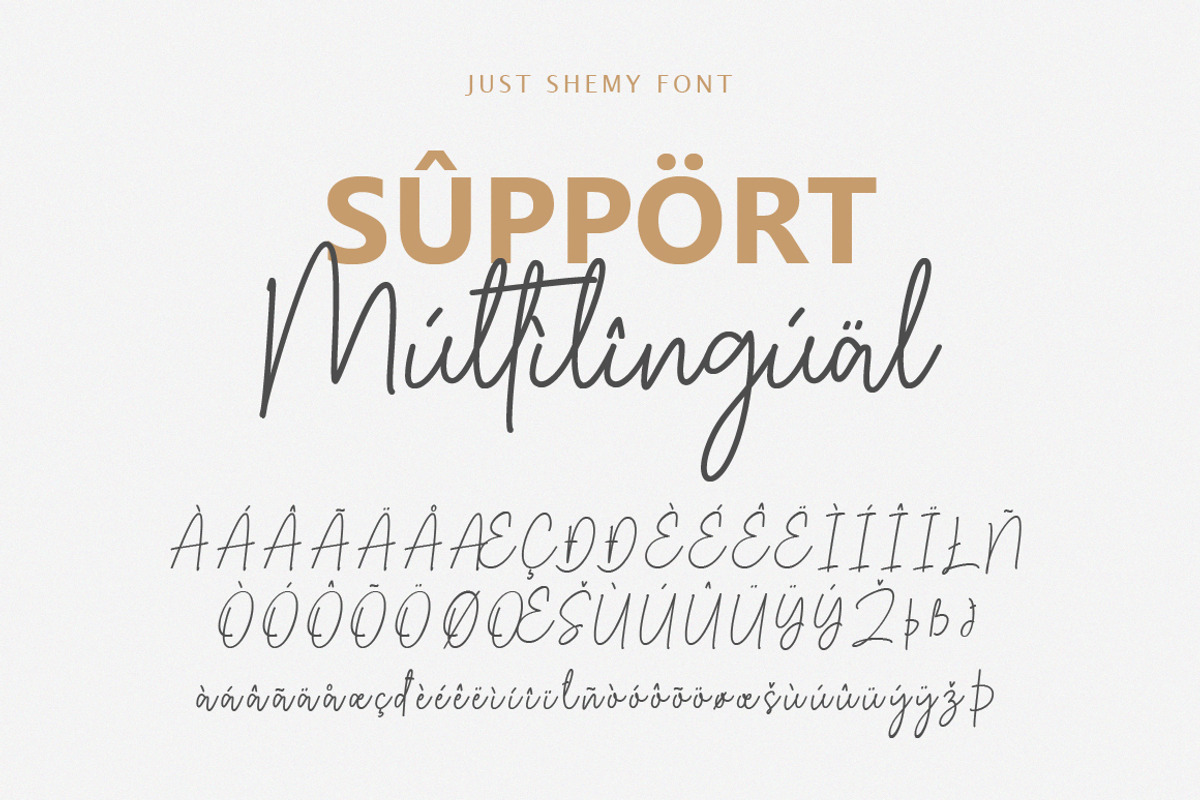 Just Shemy Signature Script Font, a Script Font by Typebae (Photo 7 of 7)