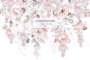 Pink Watercolor Peonies Pattern, a Pattern Graphic by Lisima (Thumbnail 2 of 16)