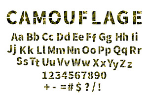 Camouflage Military Stencil Font