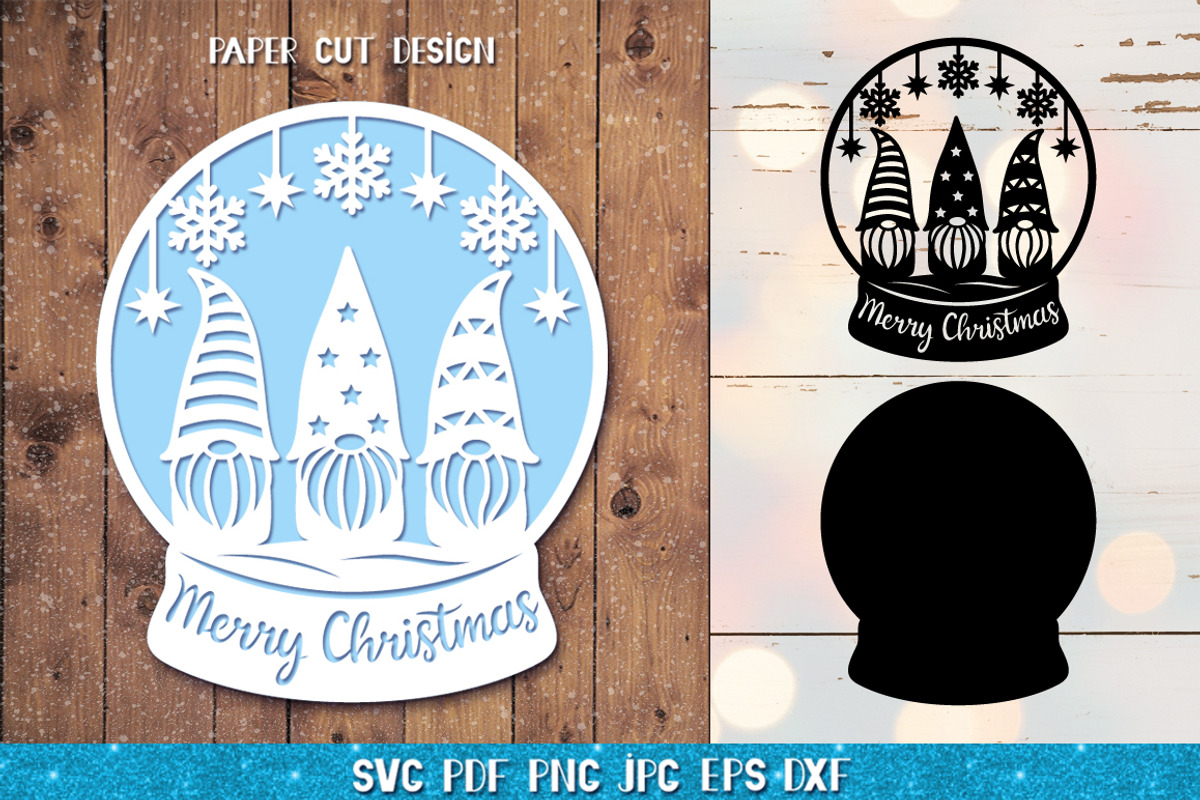Snow Globe Papercut Bundle SVG, a Graphic by Digital_Craftyfox (Photo 12 of 15)