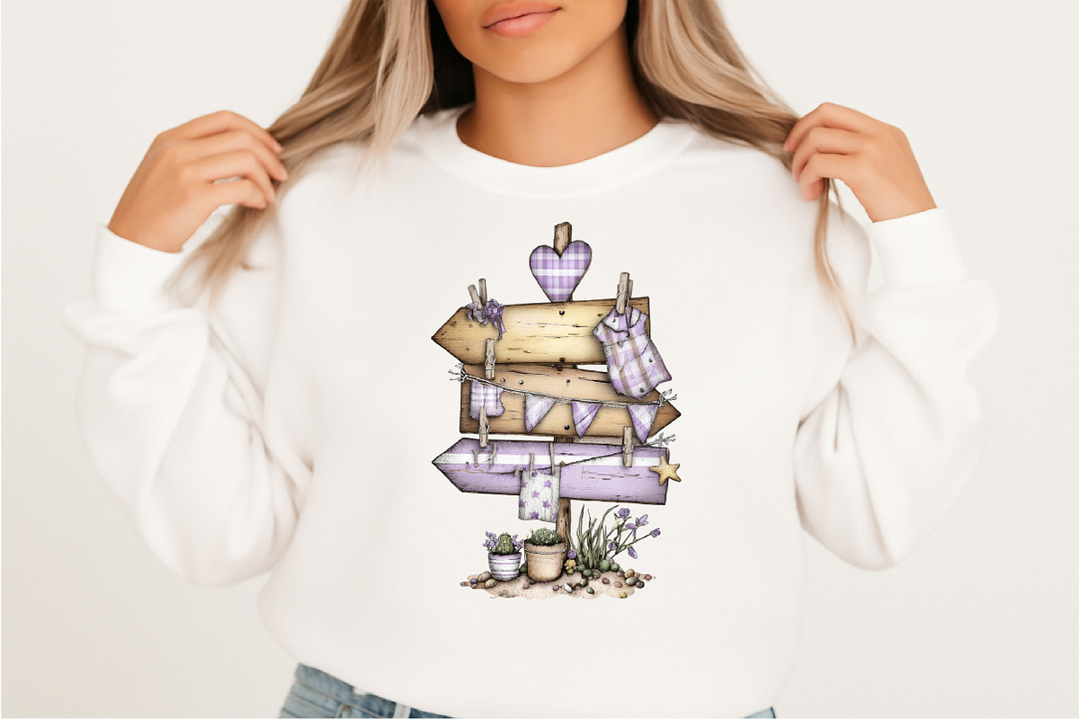 Whimsical Summer Wooden Sing Clipart, an Illustration by SVGArt (Photo 3 of 9)