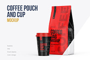 Coffee Pouch Half Side & Cup Mockup, a Cups & Container Mockup by easymock (Thumbnail 1 of 8)