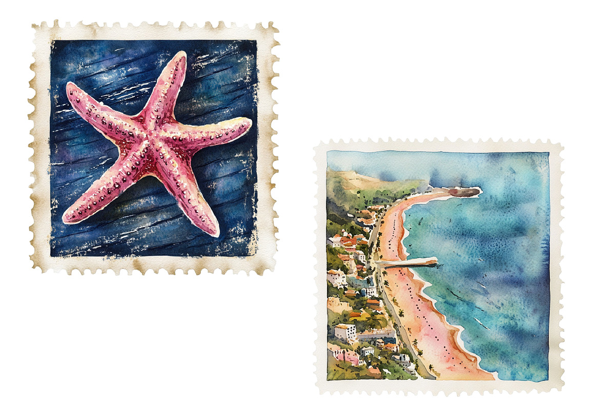 Summer Postage Stamp Clipart, an Illustration by Designworld (Photo 5 of 6)