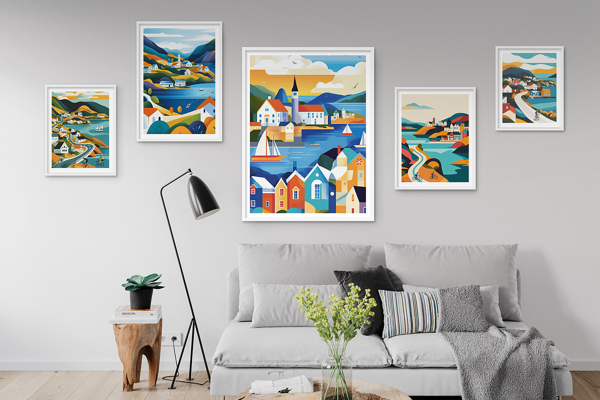 Coastal Town Illustration, a Decorative Illustration by Housui Patterns (Photo 9 of 9)