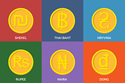 Currency Icons. Flat Golden Coins, an Icon by sibgat (Thumbnail 2 of 3)
