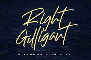 Right Gilligant • A Handwritten Font, a Script Font by azetypestudios.com