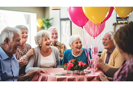 Happy senior people celebrating, a Person Photo by Neirfy