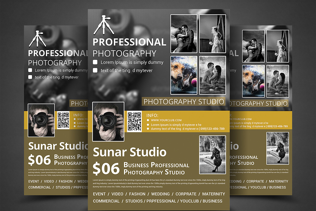Photography Studio Flyer Templates, a Flyer Template by AfzaalGraphics