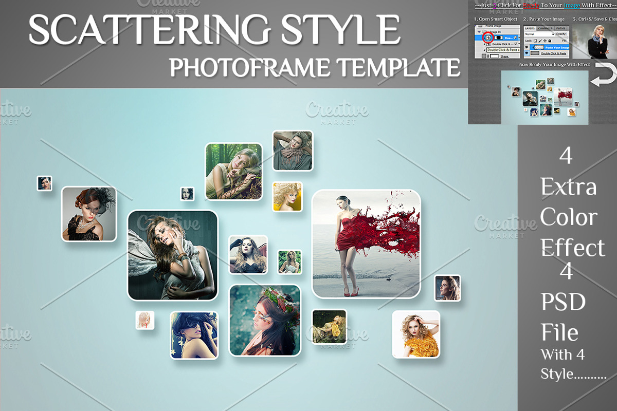 Scattering Style Photo Template, a Texture Graphic by MithunLekson (Photo 3 of 8)