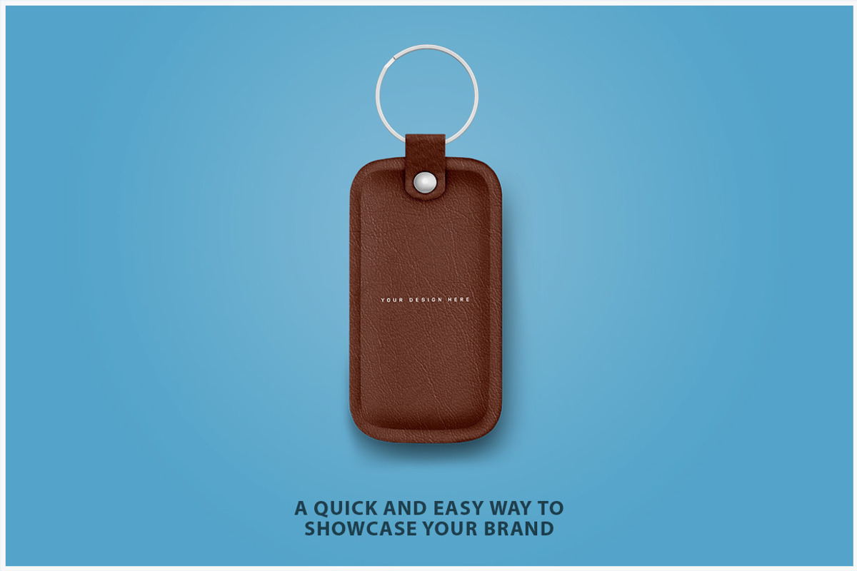 Leather Keychain Mockup PSD, an Advertising Mockup by Bruno's Shop (Photo 2 of 5)
