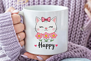Cat Happy PNG Clipart, an Illustration by DreamCafeArt (Thumbnail 6 of 7)
