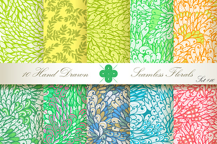 10 Ornate Seamless Florals. Set #10