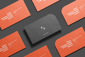 Single Rounded Business Card Mockup