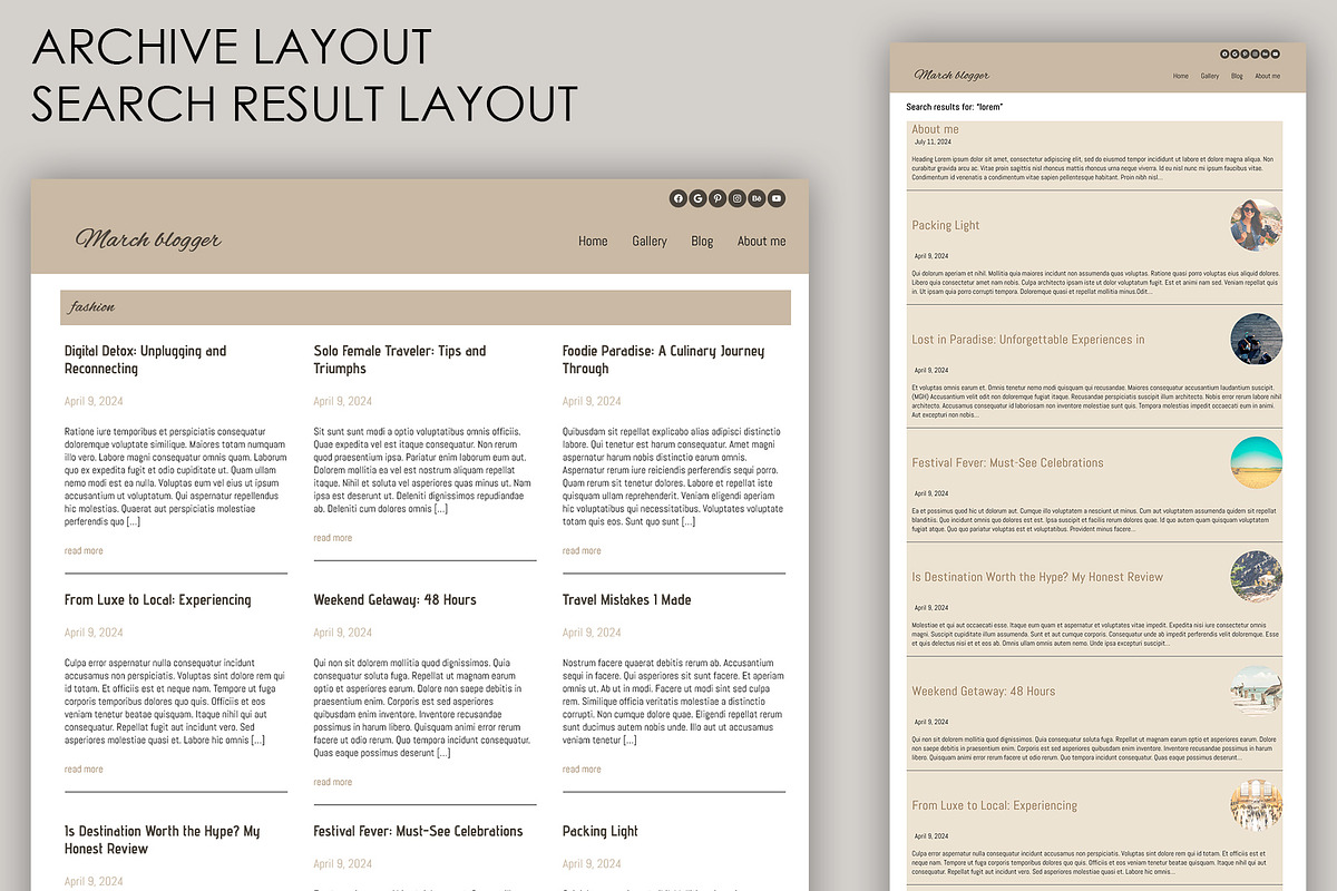 March Blogger/traveler Block theme, a WordPress Template by mgh3d (Photo 4 of 4)
