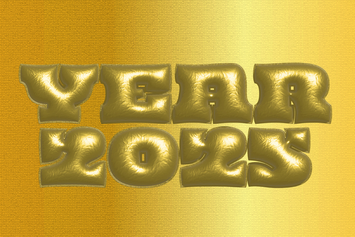 Year 2025 Gold Text Effect, a Layer Style Add-On by CreativeShaper (Photo 2 of 2)