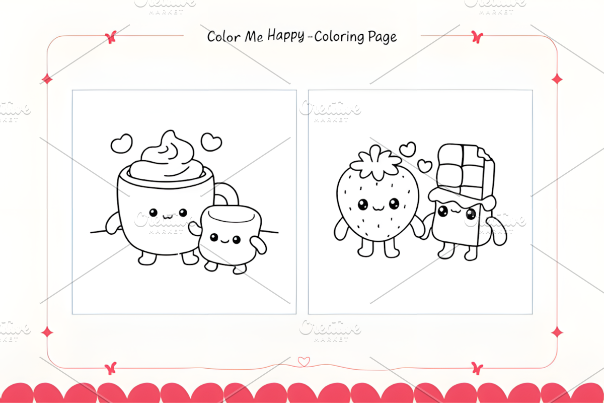 Perfect Match Food Coloring Pages, a Food Illustration by Ink Gallery (Photo 3 of 4)