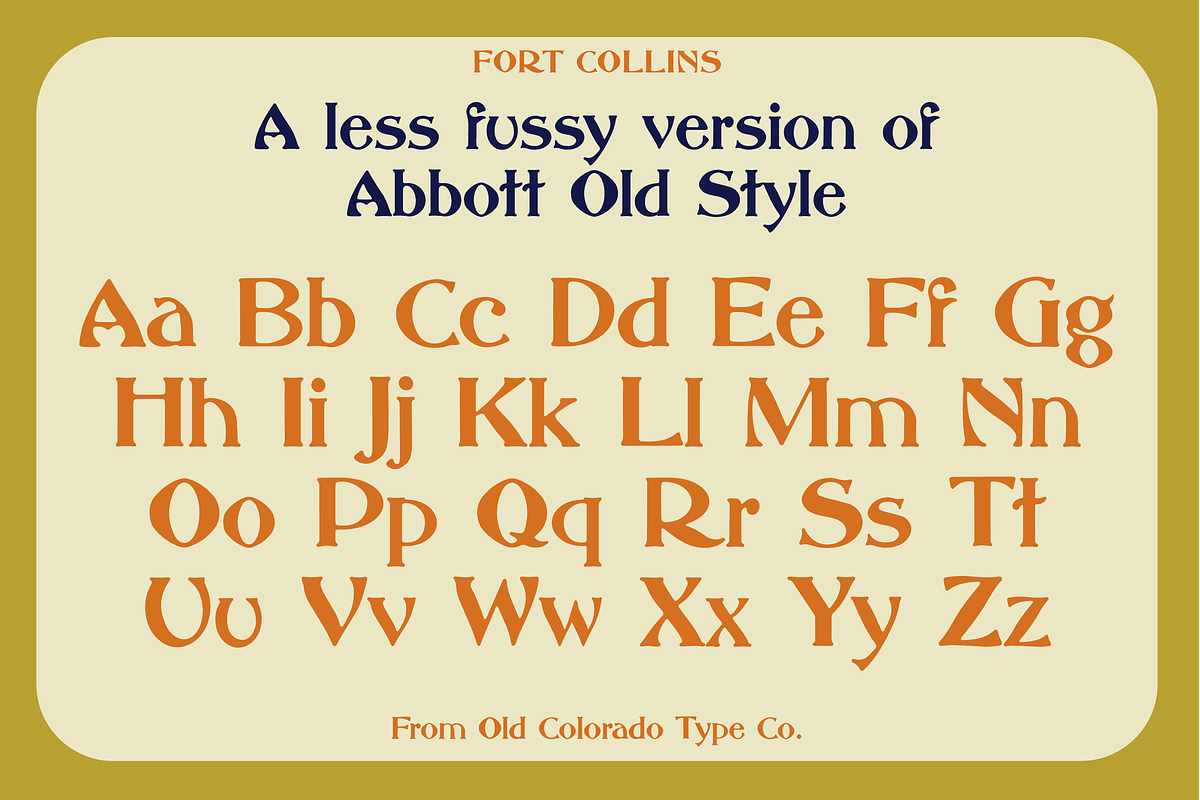 FORT COLLINS by Old Colorado Type Co, a Font by Old Colorado Type Co. (Photo 2 of 5)