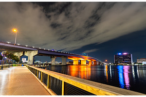 Acosta Bridge and St. Johns River at, an Architecture Photo by Leonid Andronov