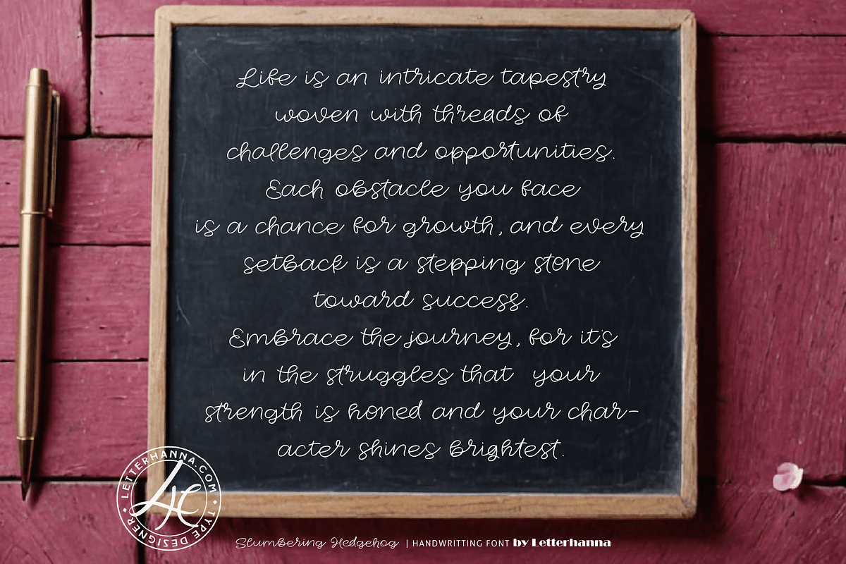 Slumbering Hedgehog Font, a Handwritten Font by Letterhanna Studio (Photo 20 of 24)