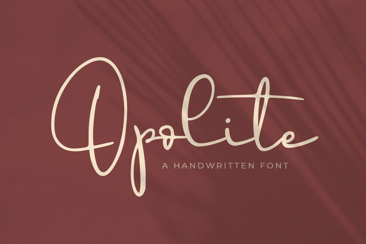 Opolite - a Handwritten Font, a Script Font by Vava Aryanto (Photo 1 of 11)