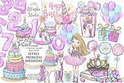 PRINCESS BIRTHDAY clipart, an Illustration by Masha  Studio (Thumbnail 1 of 6)