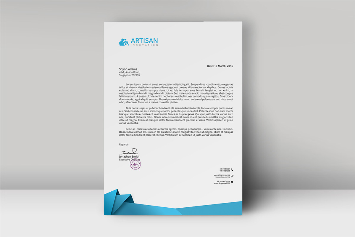 Letterhead Template, a Stationery Template by artisanHR (Photo 4 of 6)