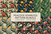 Peacock Seamless Pattern Bundle, a Pattern Graphic by AYAKA Studio Co. (Thumbnail 1 of 13)