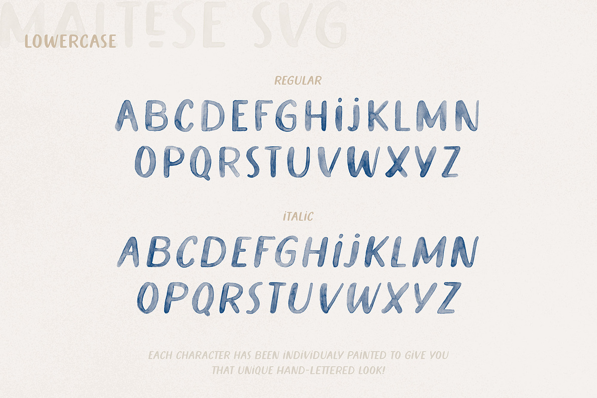 Maltese SVG Watercolor Font preview 7