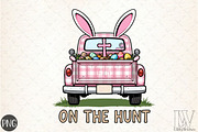 On the Hunt Retro Happy Easter Truck, an Illustration by Libby Wishes (Thumbnail 1 of 3)