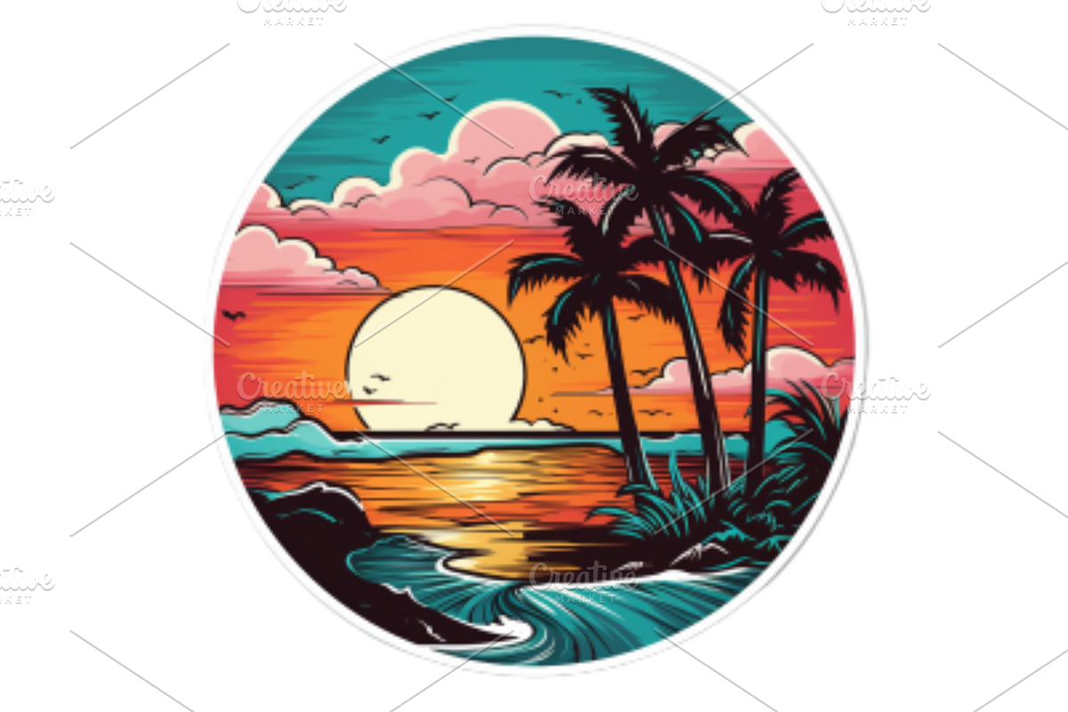 Tropical Digital Sticker, a Decorative Illustration by Creative design (Photo 4 of 7)