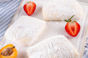 Viral healthy rice paper mochi with fresh summer fruits and gree, a Food & Drink Photo by Rimma