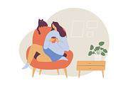 People spending time at home, a Person Illustration by Vector_Art (Thumbnail 4 of 5)
