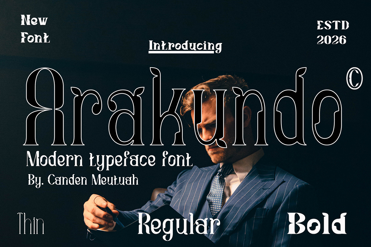 Arakundo, a Slab Serif Font by Canden Meutuah (Photo 1 of 8)