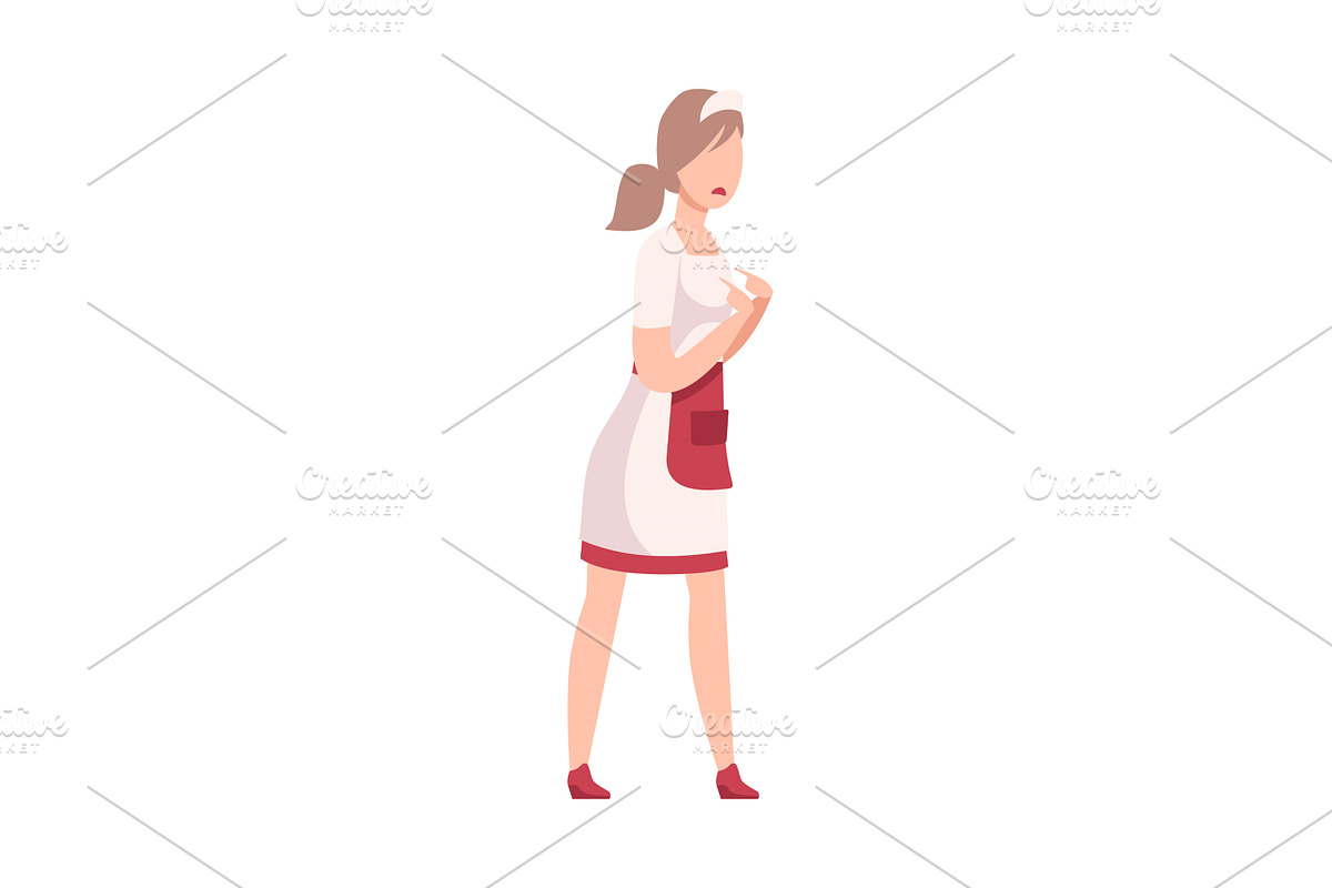 Girl Waitress Uniform, Restaurant, a Person Illustration by TopVectors