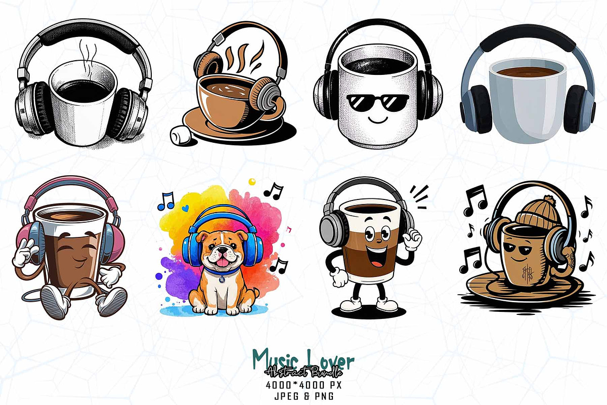 20 Groovy Musical T-shirt Bundle, an Illustration by Sofia's Fashion (Photo 2 of 3)