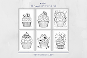 35 Cupcakes Coloring Pages For Kids, an Illustration by Wilin Digital (Thumbnail 2 of 3)