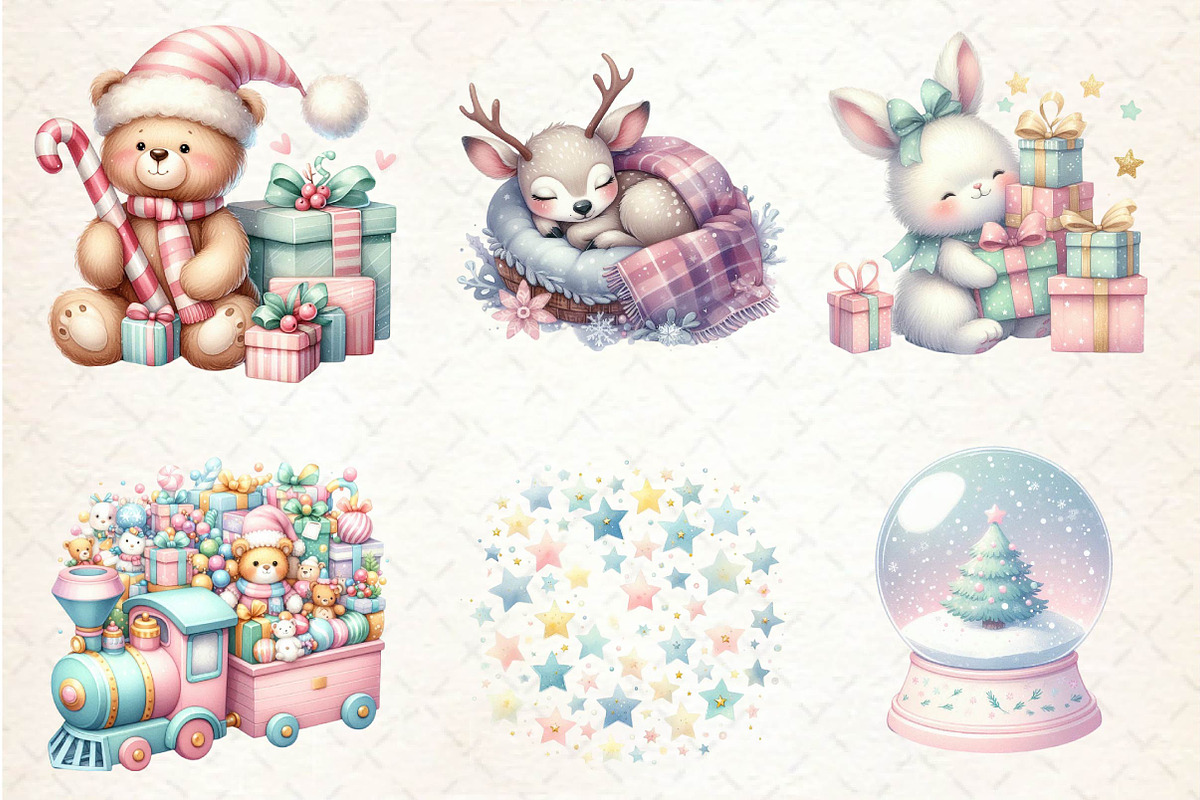 Pastel Christmas Sublimation PNG, an Illustration by CreationArt (Photo 4 of 5)