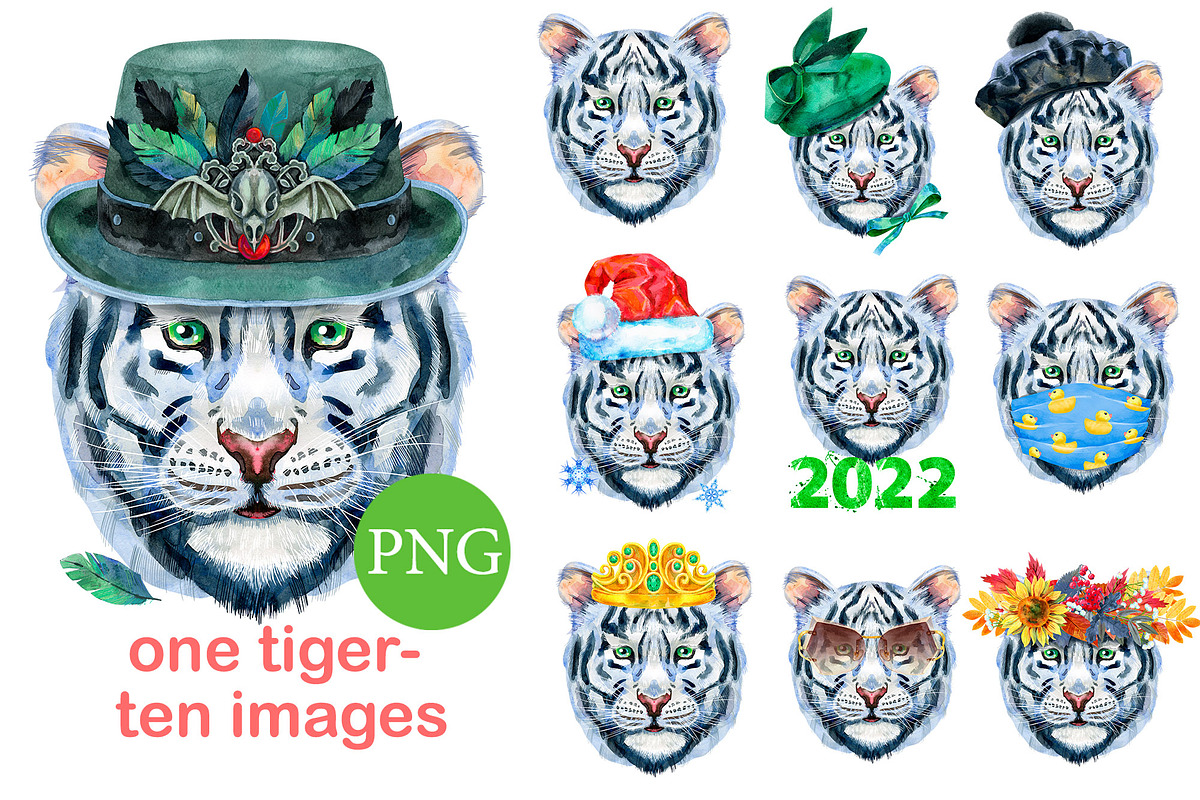 Cute watercolor tigers, an Animal Illustration by Watercolor fantasy (Photo 4 of 6)