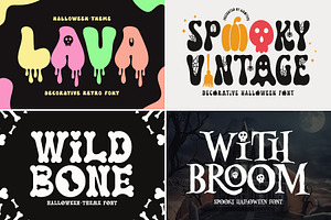 Halloween Font Bundle 8 Spooky Fonts